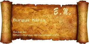 Burgya Mária névjegykártya