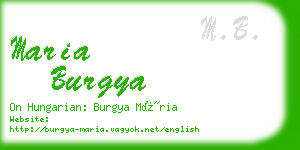 maria burgya business card